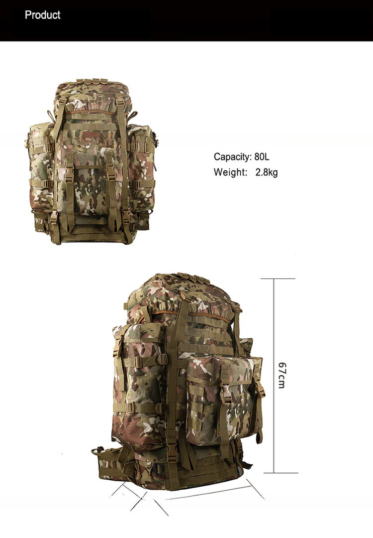 Waterproof 80L Professional Mountaineering Backpack for Large Capacity Outdoor Camping