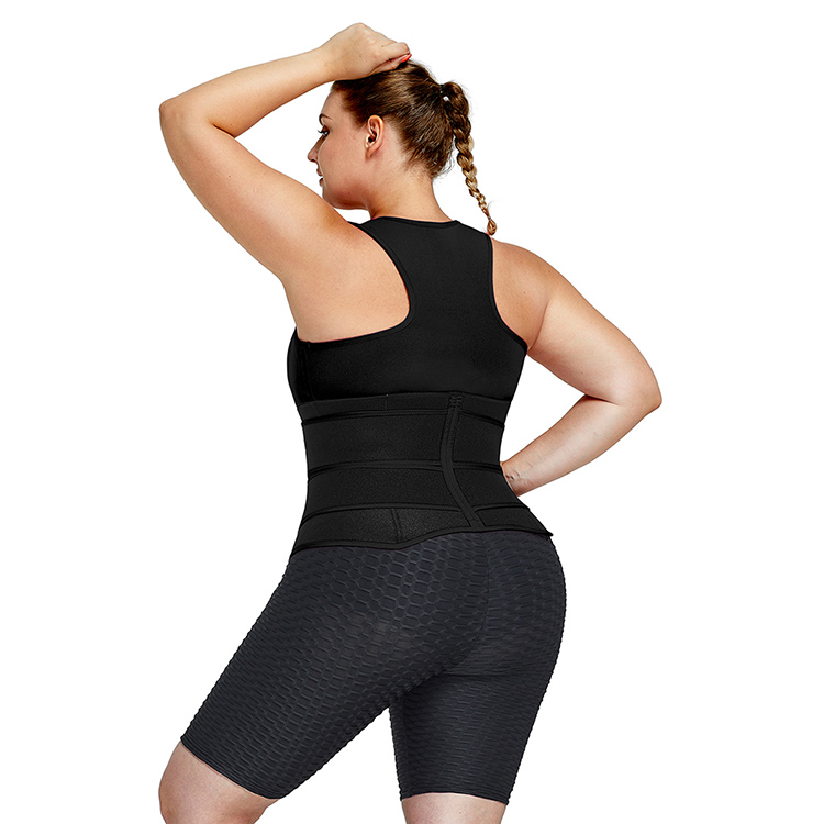 Full Slips Type Women'S Shaper Waist Trainer Vest with Front Zipper and Wide Shoulder
