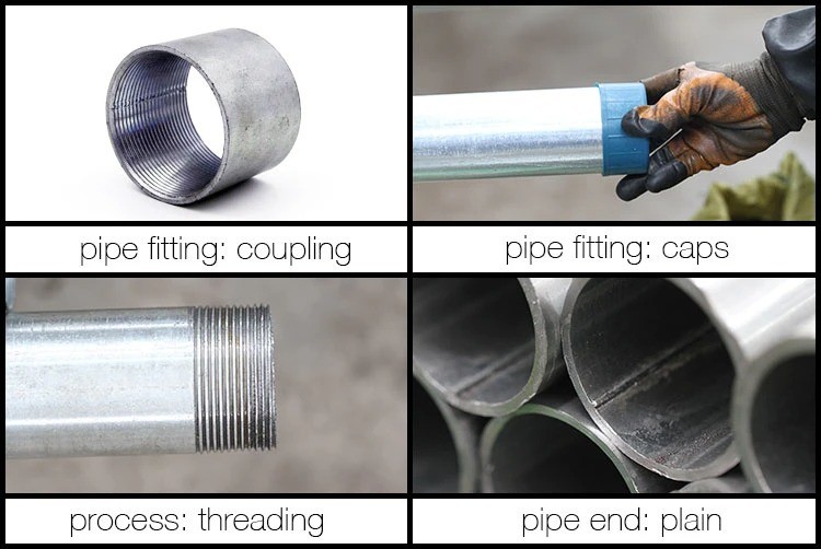 JIS SPHC Galvanized Welded Gi Steel Pipe Hot Dipped Galvanized 500g/M2