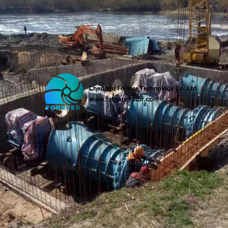 Automatic Remote Control Tubular Turbine Generator 300kw 750-1000r/ Min Speed