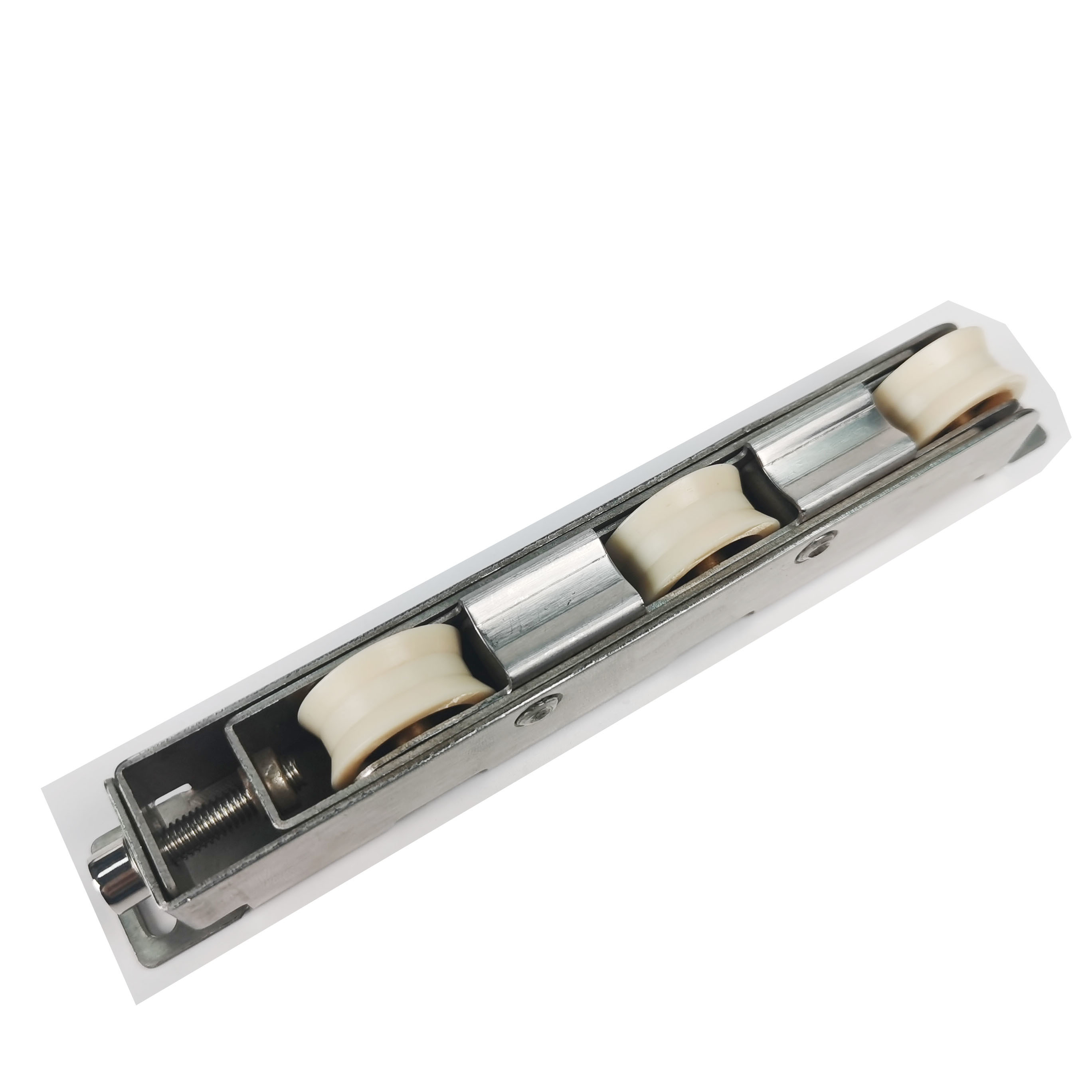 White 3 Wheeled Window Sliding Roller Stainless Steel Base For Coastal Buildings