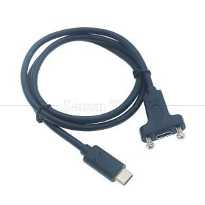 Customization USB3.1 Gen2 Screw Locking Stud USB Type C 3.1 Panel Mount Extension Cable