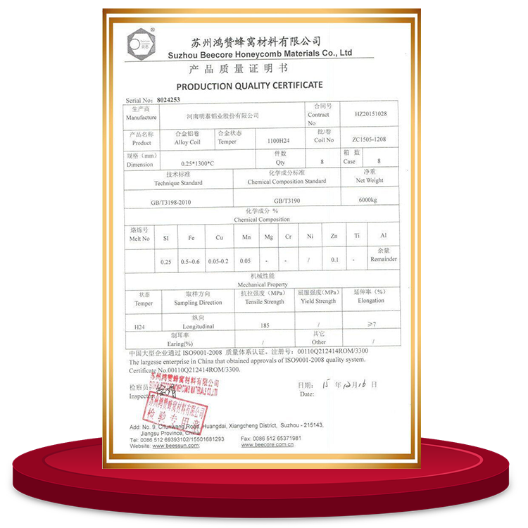 Two Piece Adhesive Type Aluminum Honeycomb Core Used In Deformable Crash Test Barriers