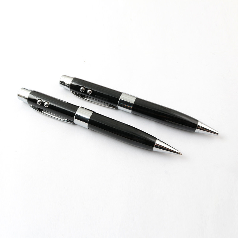Black Metal Pen USB Flash Drive 256GB Full Memory 30MB/S with Laser Radiation Chips