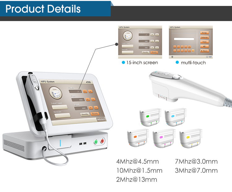 2 In 1 HIFU Machine High Intensity Focused Ultrasound Machine With 15 Inch Color Touch