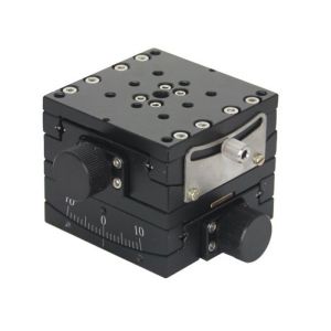 15 Degrees Adjustment Manual Microscope Stage Arc Swing Platform Worm Gear And