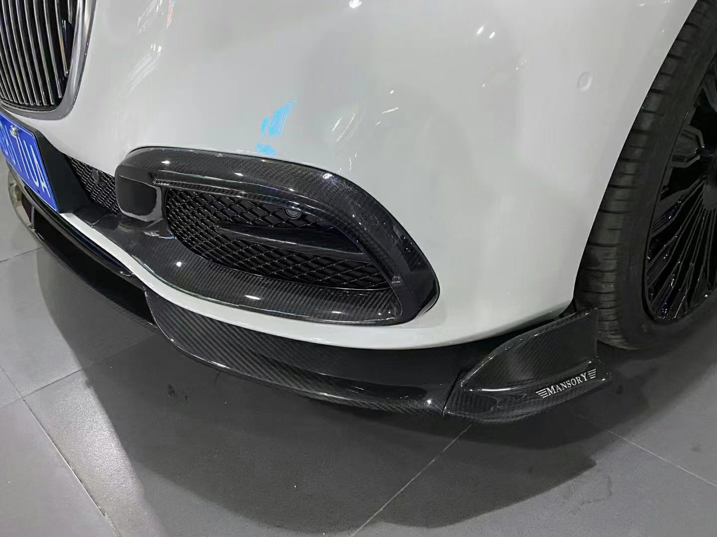 For Mercedes S-Class W223 Maybach Carbon Fiber Body Kit W223 Maybach Upgraded MSY Style Front Shovel Diffuser Spoiler