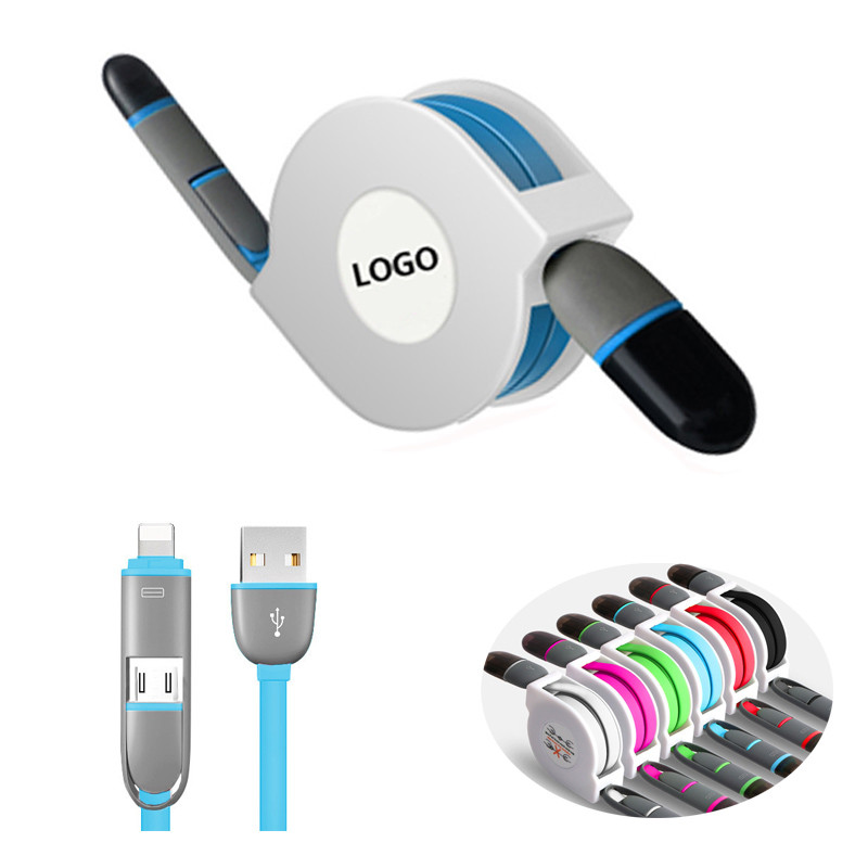 Promotional Colorful USB Stretch Cable Phone Cable Logo Customized