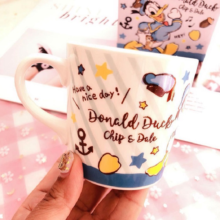 Cartoon Porcelain Ceramic Coffee Cups For Student Milk Juice Tea OEM ODM
