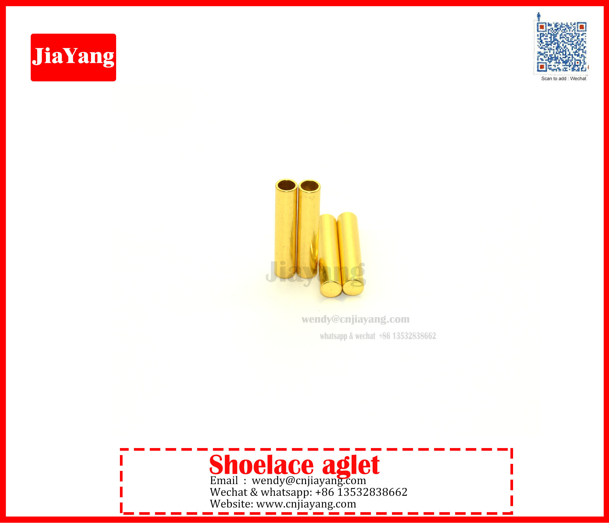 Jiayang nickle black color plated round flat metal aglets tips for shoelaces