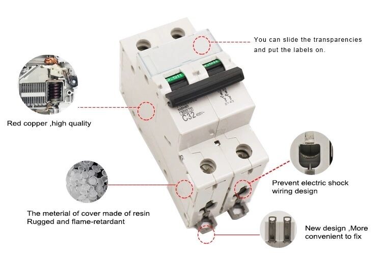 3p Din Rail Overload Mcb Circuit Breaker
