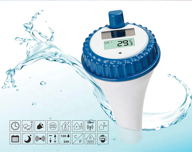 Waterproof Solar Floating Pool Thermometer With -40 To 60°C Outdoor Temperature Range