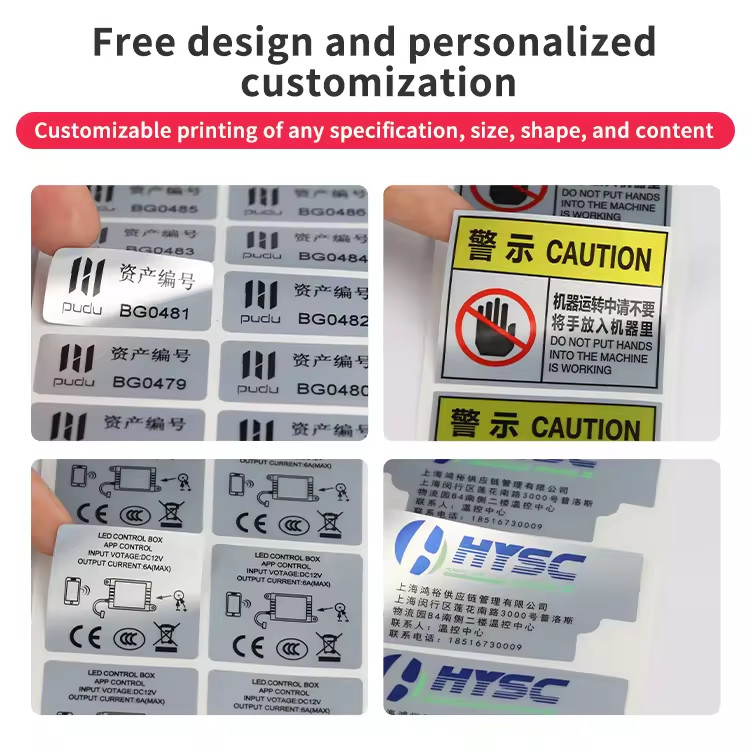Blank Direct Thermal PET Label Sticker Silver For Shipping Address Color Coding