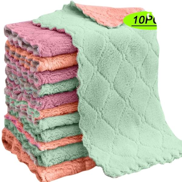 10pcs Cotton Blend Towel for Household Cleaning Absorbent and Non-stick