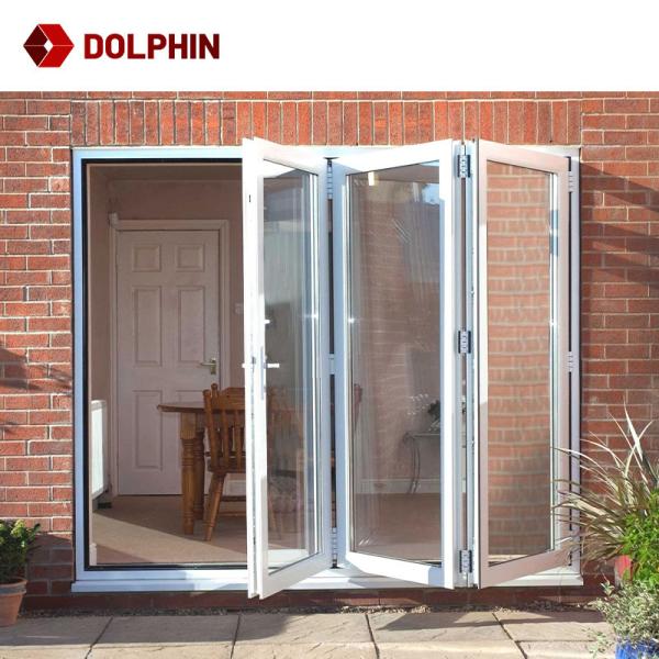 Accordion Waterproof Exterior Bi Folding Door , Patio Bifold Aluminum Folding