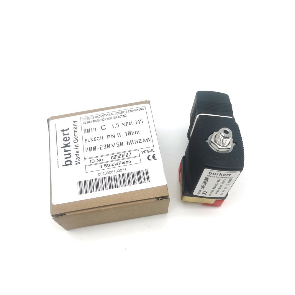 00134245 Brass Burkert Solenoid Valve 6013 Type 2/2 Normally Closed FKM Seal 24VDC 8W 0~25bar