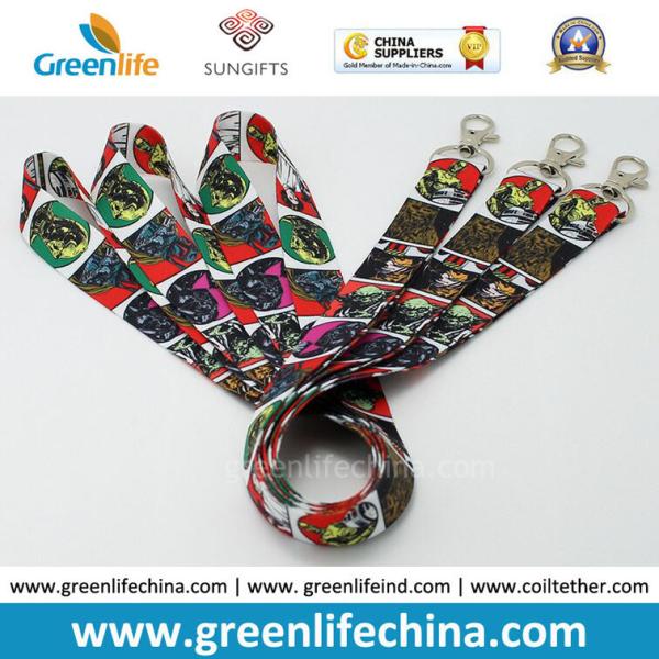 Promotional Custom Polyester Neck Lanyards Fashionable Full Heat Transfer