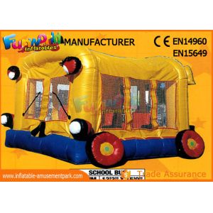 Customized Interactive Inflatable Bouncer Slide School Bus Shaped