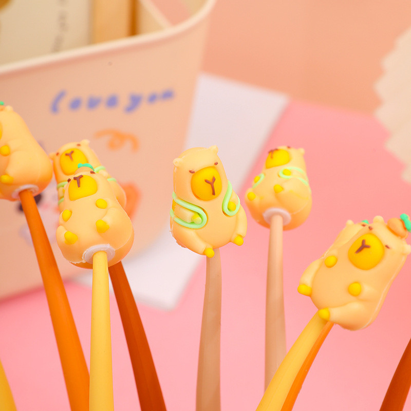 Cute Cartoon Animal Shaking Gel Pens 0.5 Mm, Black Ink Gel Writing Pens For School Supplies Studentds Kids Gifts, 6 Pack