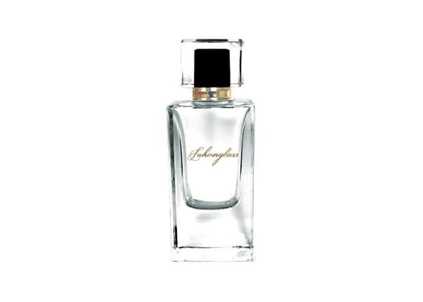 Glass Perfume Bottle 50ml Thick Square Perfume Bottle, High-End Bayonet Press