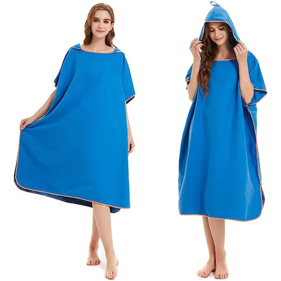Custom Microfiber Beach Towel Surf Poncho Women Man Ponchos Towels With Mesh Bag