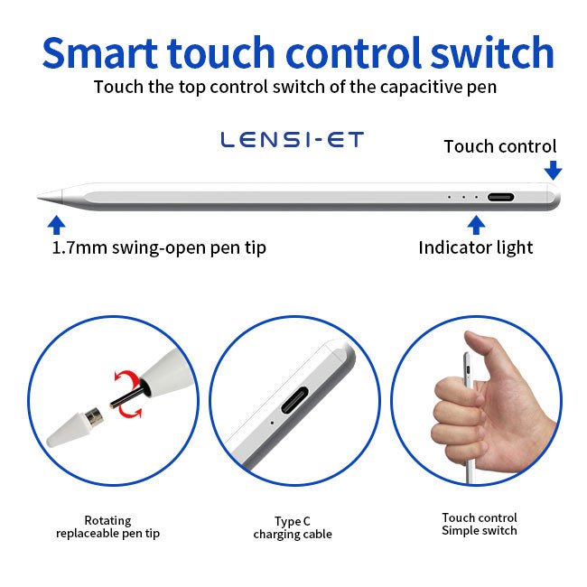 3 Lights Touch Screen Stylus Pencil Active Apple Smart Pens