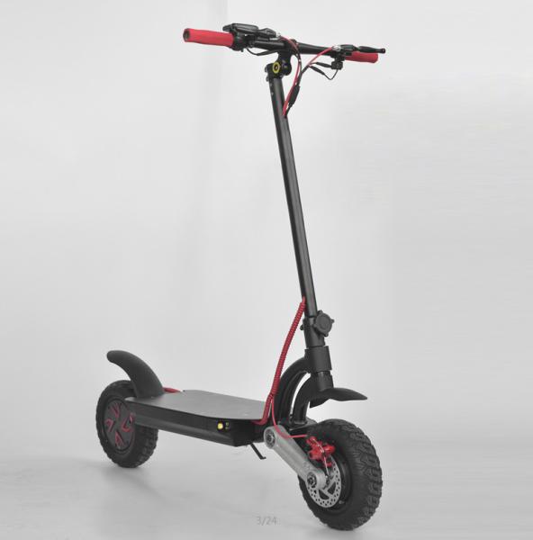 Black Electric Kick Scooter 10 Inch Dual Motor Off Road Electric Scooter Easy To