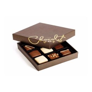  Custom Logo Cardboard Chocolate Boxes Luxury Hard Fancy Ribbon Closure Manufactures