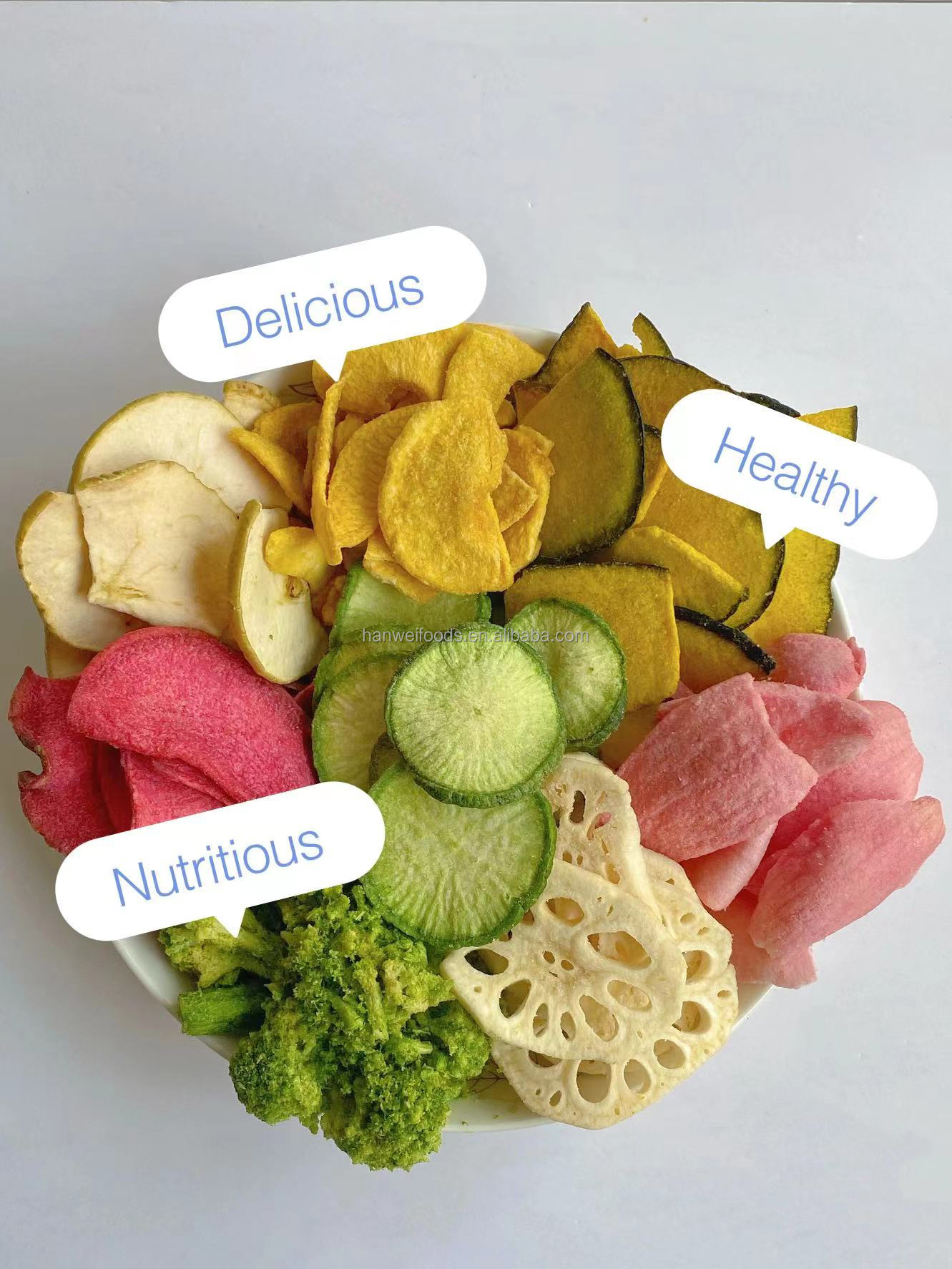 Healthy Organic Snacks Vacuum Fried Fruits and Vegetables Slices Crispy Apple Chips