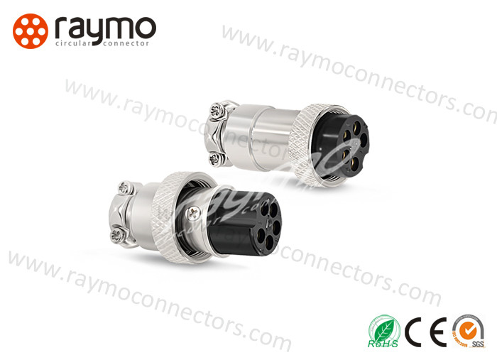 Nickle Plated Threaded Electrical Connector PA66 Insulator Long Life Cycle Wire To Wire