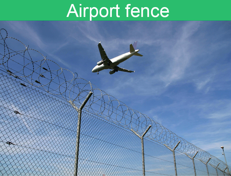 Factory price galvanized and pvc coated anti climb security airport fence prices