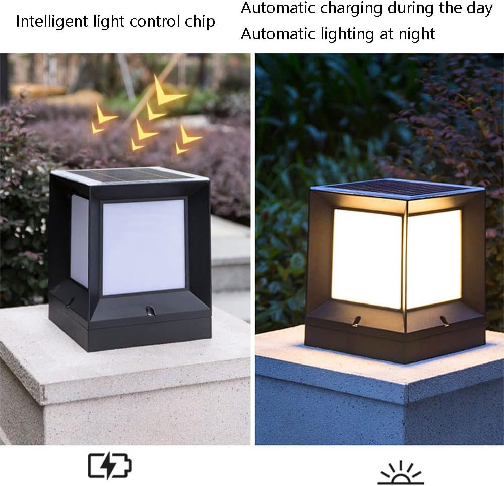 Black / Grey Modern Gate Pillar Lights Intelligent Outdoor Lights For Gate Pillars