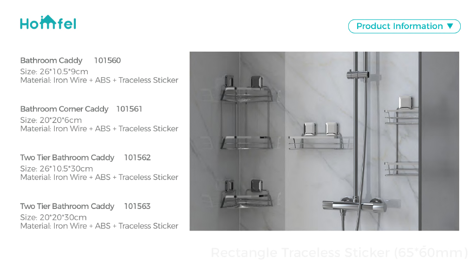 Bathroom Organizer Suction Cup Iron Wire Corner Rack Stainless Steel Shower Caddy 2 Tiers