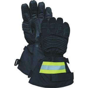 China Kevlar Silicone Coating Long Cuff Firefighter Gloves With Refelective Tape on sale