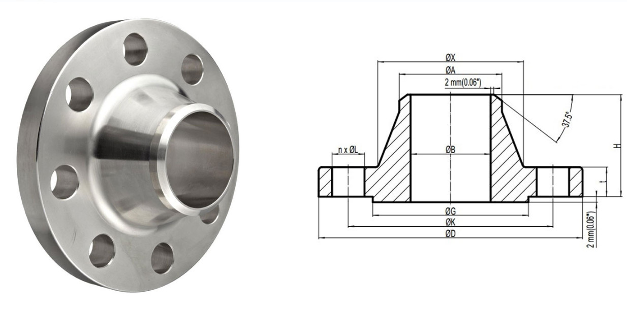 Forged FF RF RTJ Incoloy Alloy Steel Flanges Weld Neck For Industry Size 2" - 24"
