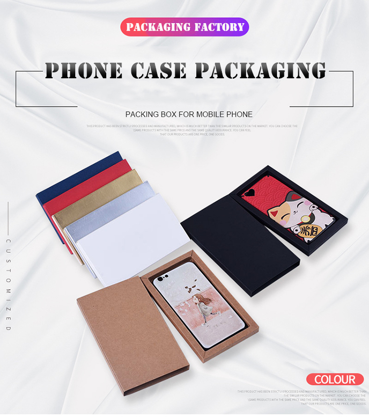 Marble Grid Mobile Case Packaging Box Matt Plastic Window Cardboard Blister Packaging