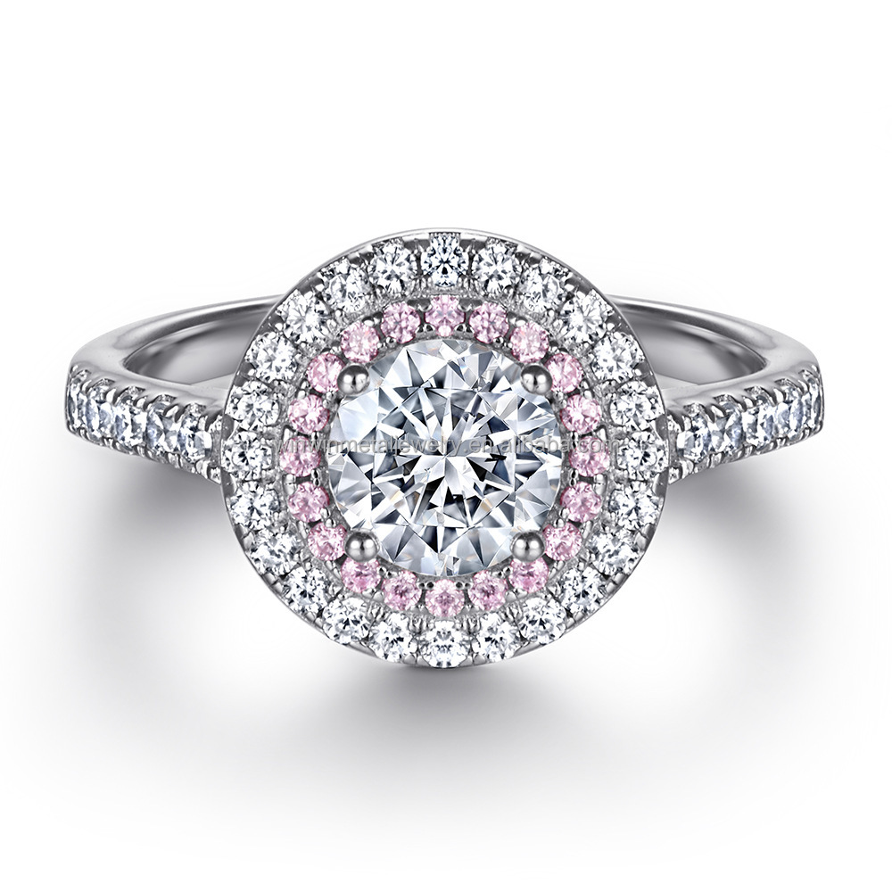 925 Sterling Silver Bridal Ring Sets Round Cut CZ Engagement Wedding Rings For Her