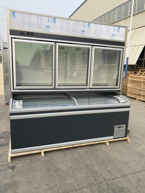 Dual Temperature Upright Combination Freezer With Top Sliding Door