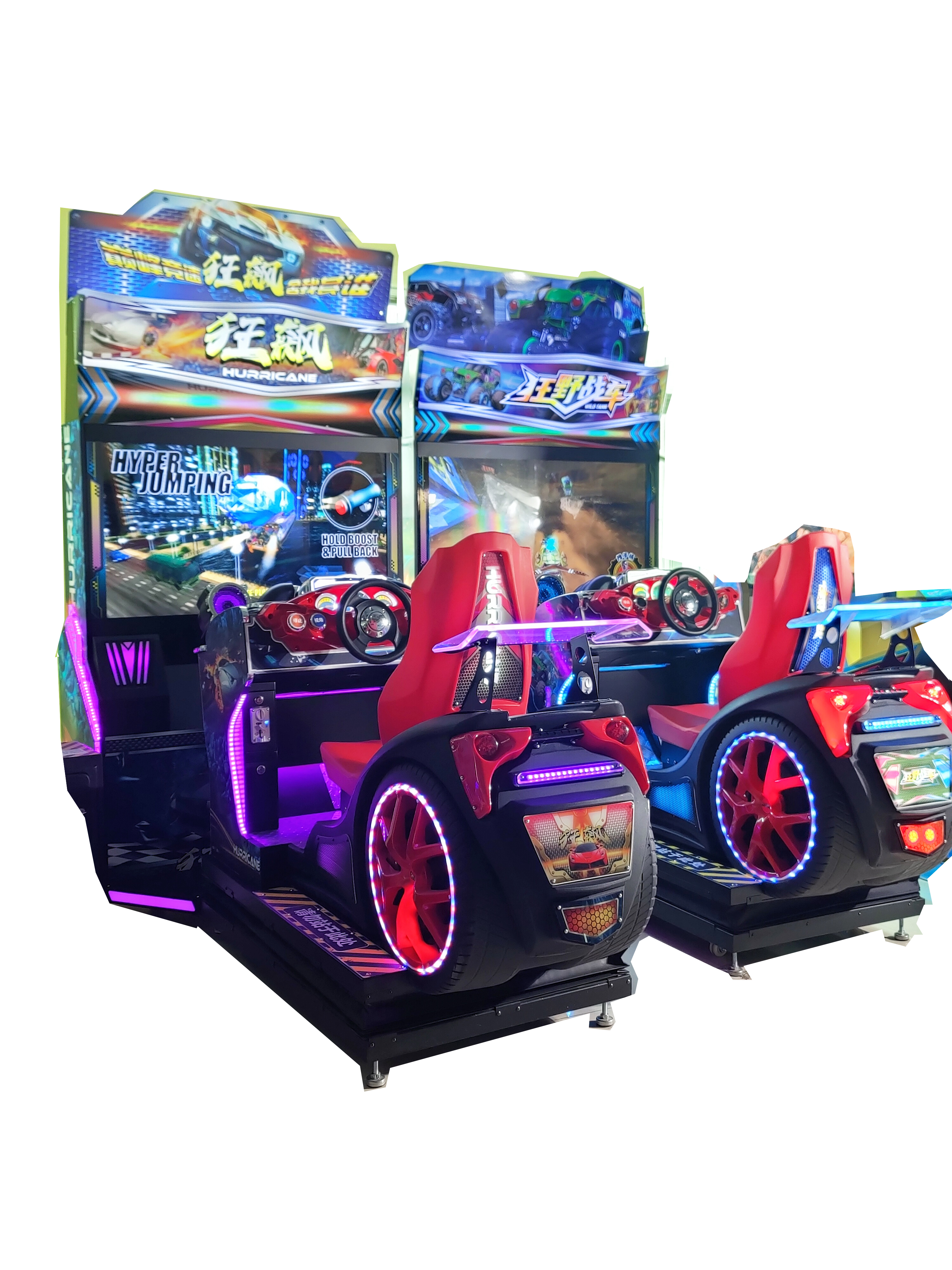 PlayFun Indoor Simulation Driving Car Motion Racing Car Arcade Game Machine