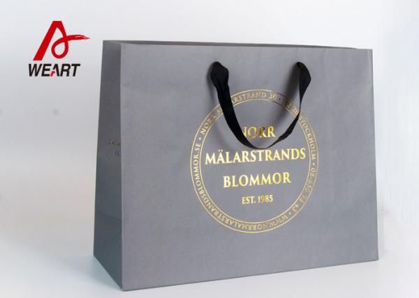 Gift Art Paper Bags With Colorful Handle , Retail Packaging Bags Hot Stamping