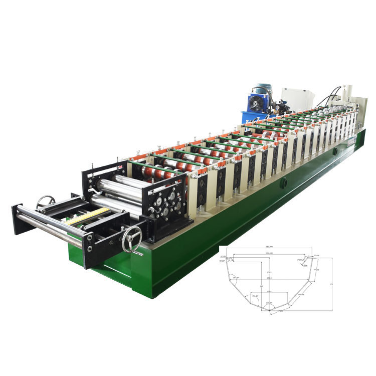Aluminum Rain Water Steel Downpipe Gutter Roll Forming Machine K Style