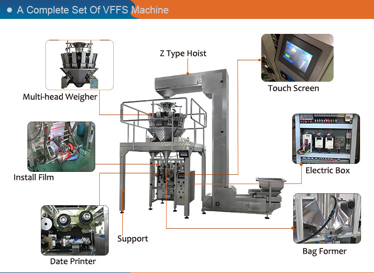 1000ml Automatic Vertical Packaging Machine For Frozen Shrimp / Dry fruits / Nuts