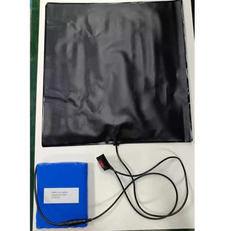 Custom 12V 10Ah Battery Heating Pads Set PVC Pad 35x35cm For Pizza Delivery Bag
