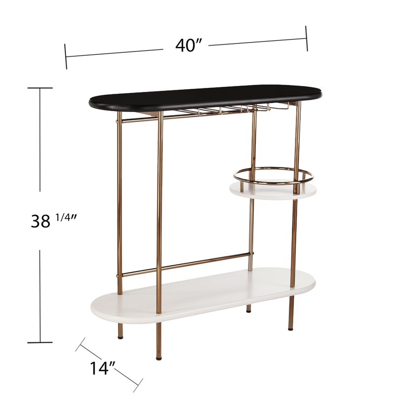 ODM Black Gold Rolling Drinks Cart Trolley for Kitchen