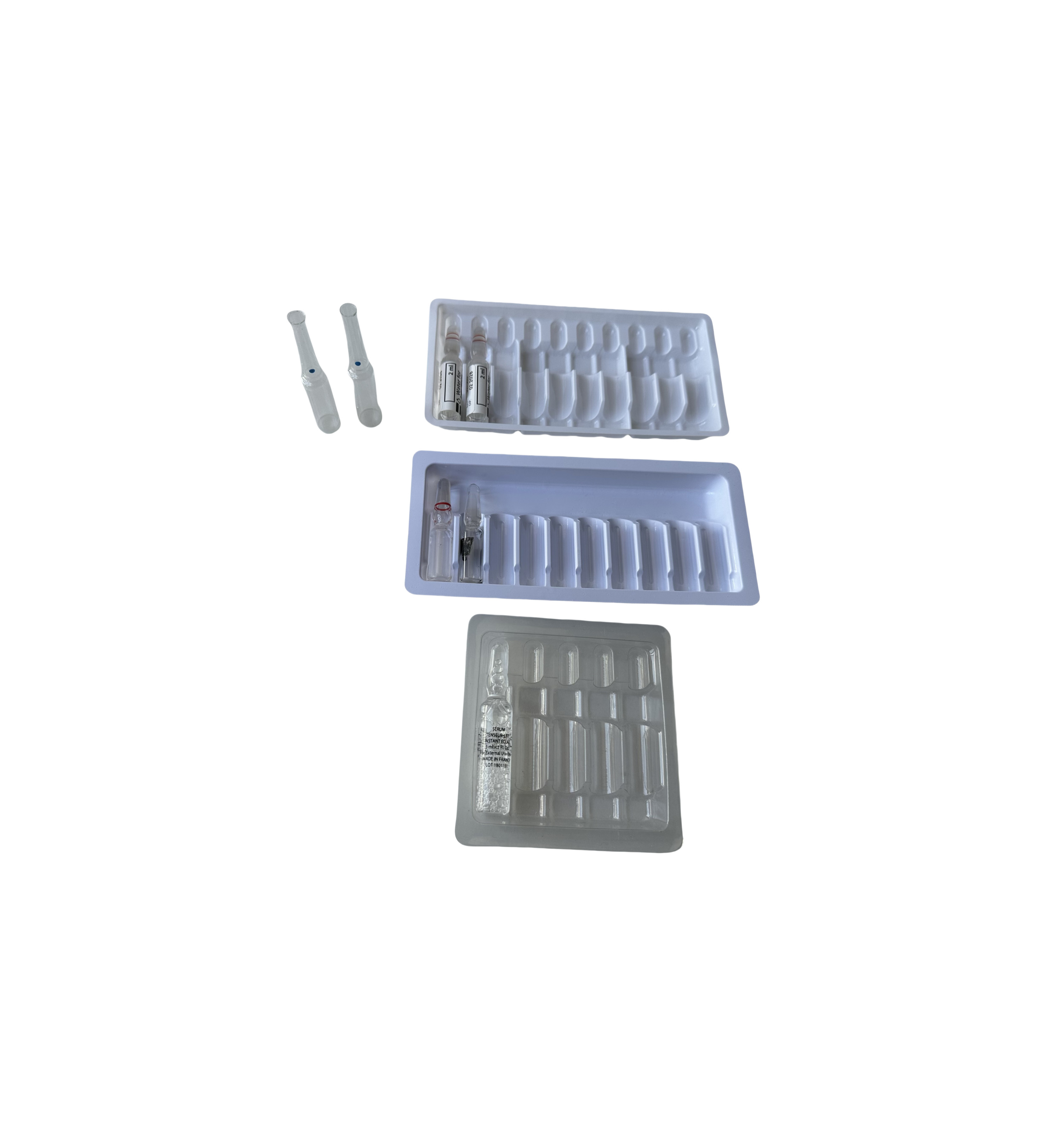 Customized PET Ampoule Tray 1ml~10ml PET Ampoule Water Injection Tray