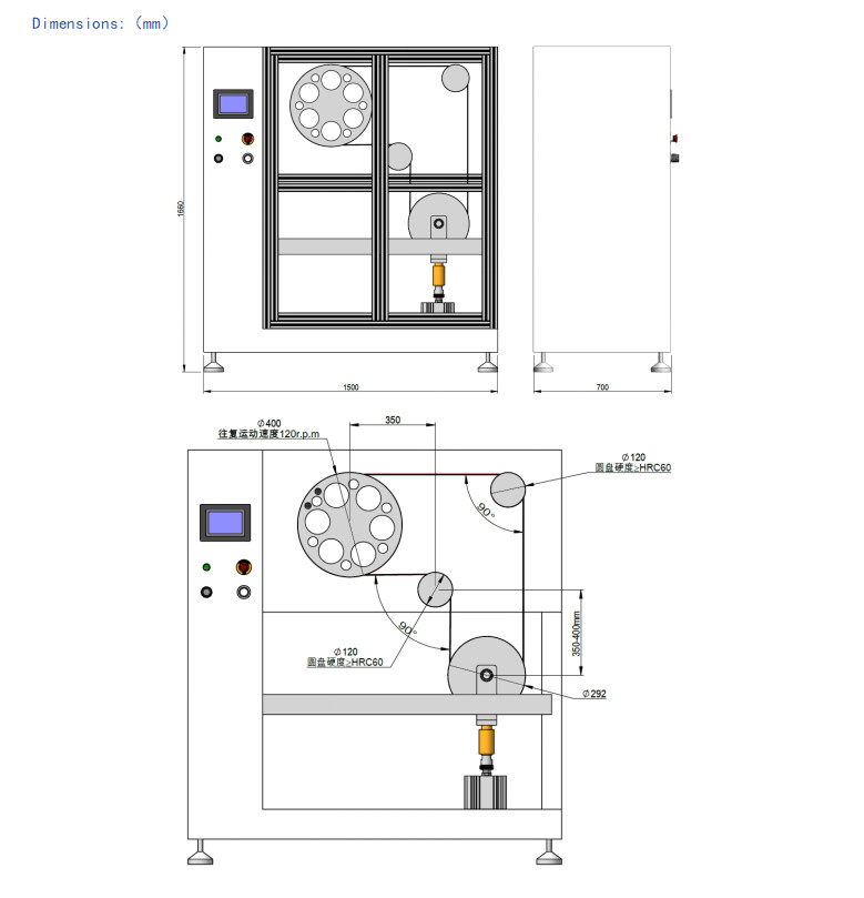 1000Kg Sensor Range Wire Endurance Testing Machine With Simple Program Editing And Continuity Detection Function