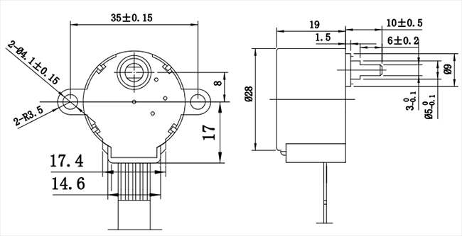4 Phase Miniature Stepper Motor 28BYJ48 5V DC Low Speed High Torque Motor