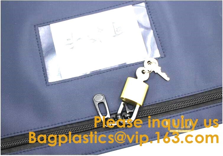 Cash Money Reusable Deposit Security Locking Factory Custom Made Bank Locking Night Deposit Bag With Lock, bagease