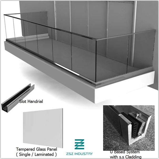 H100mm X W62mm U Channel For Glass Railing Corrosion Resistance