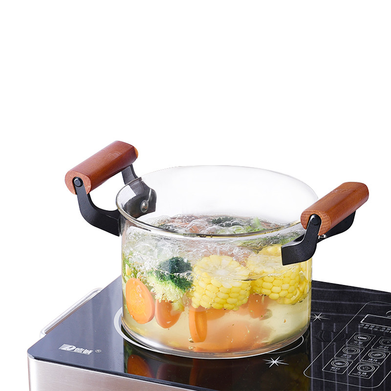 Double Ears 3L Clear High Borosilicate Glass Soup Pot